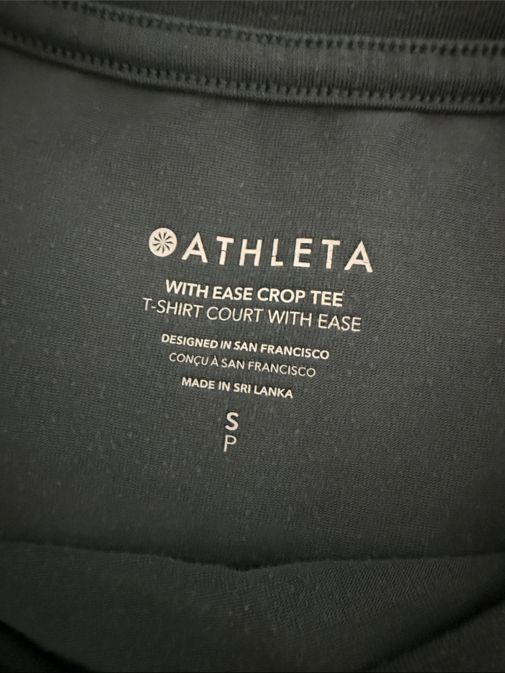 Athleta women’s with ease crop tee in Teal and Navy - Picture 3 of 4